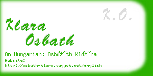 klara osbath business card